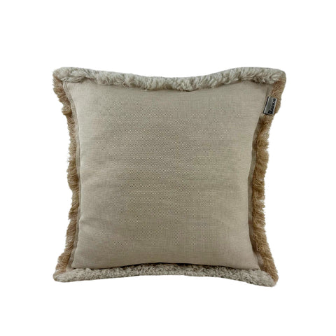Coussin Luxe TOILE DE LIN frangé 50x50 cm