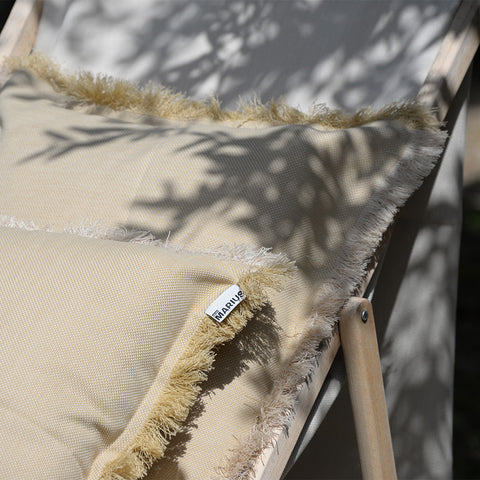 Coussin Luxe BISCUIT frangés 40x60 cm