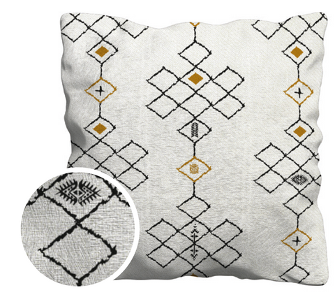 Housse de Coussin velours BERBERE CURRY intérieur 45x45 cm